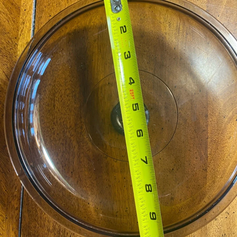Corning Vision V12C Amber Glass Lid Fit 9 3/8” Openning